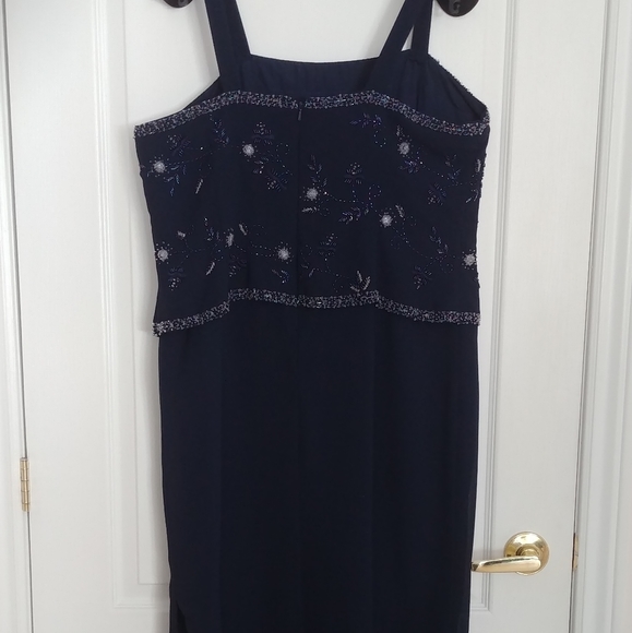 Long navy blue XL  evening gown - Picture 4 of 6